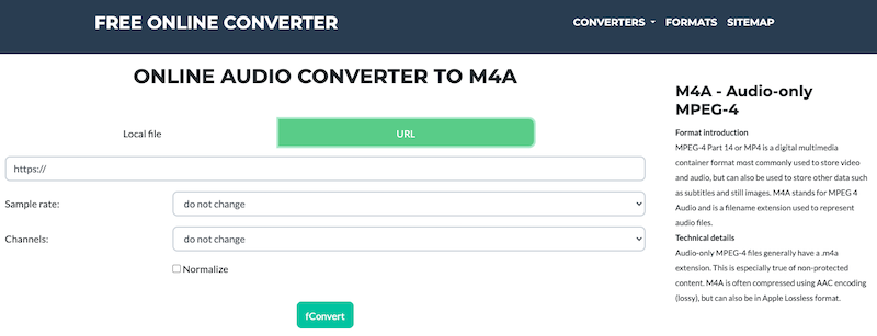 在 FConvert.com 在線將 AVI 轉換為 M4A