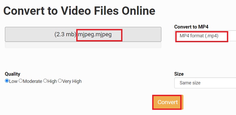 在線將 MJPEG 轉碼為 MP4 格式