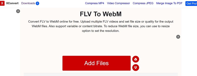 在線 FLV 到 WEBM 轉換器