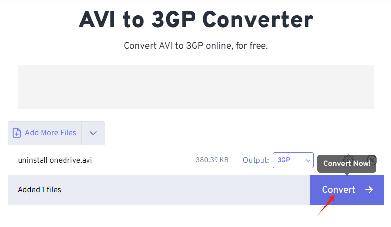 透過 FreeConvert.com 將 AVI 轉換為 3GP