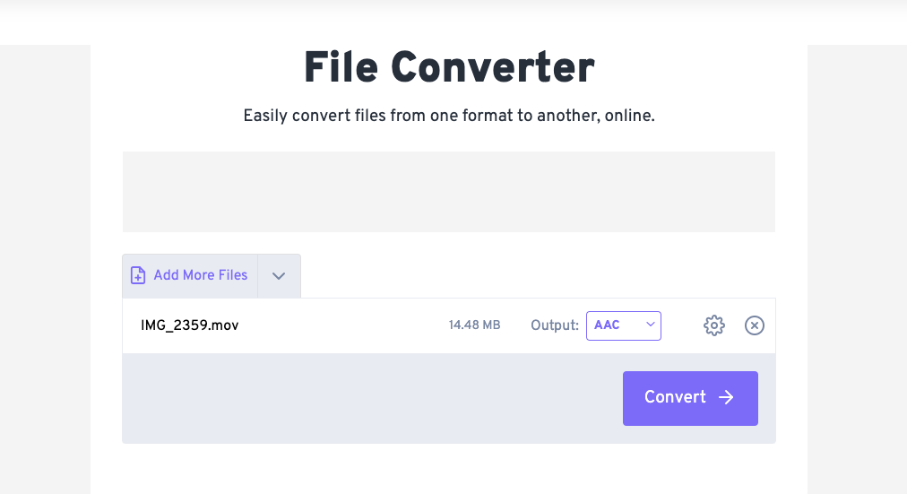 使用 FreeConvert.com 將 MOV 轉換為 AAC