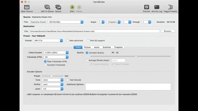 在 Mac 上使用 HandBrake 將 DVD 轉換為 MP4