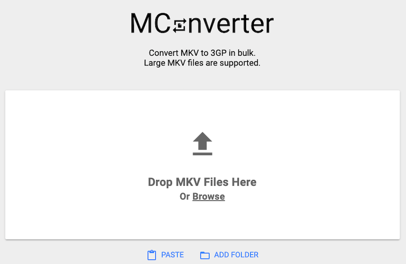 在線 MKV 到 3GP 轉換器：MConverter