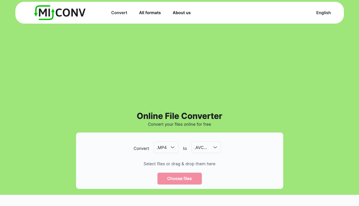 使用 MiConv.com 將 MP4 轉換為 AVC