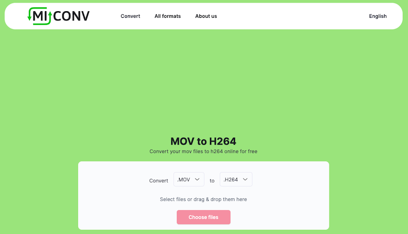 在 MiConv.com 將 MOV 轉換為 H.264