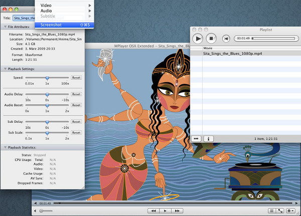 Mac 版 AVI 播放器 - MPlayer