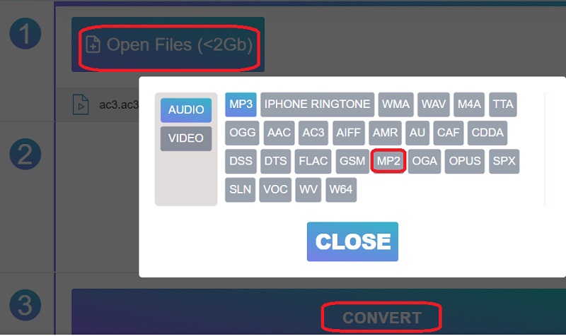 在線將 AC3 轉換為 MP2