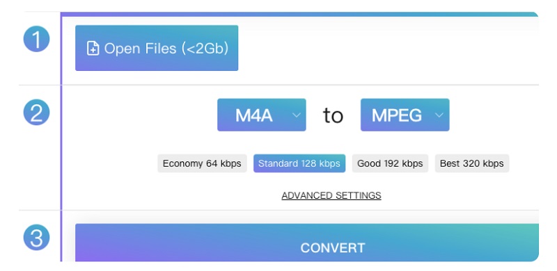 使用免費在線工具將 M4A 轉換為 MPEG
