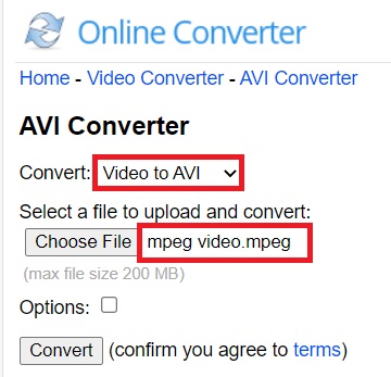 快速將 MPEG 轉換為 AVI