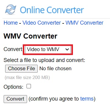 使用在線轉換器將 VOB 轉換為 WMV