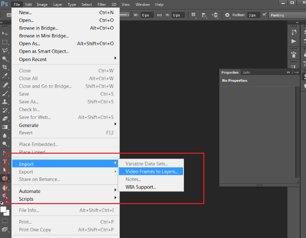 使用 Photoshop 將 GIF 轉換為 MP4