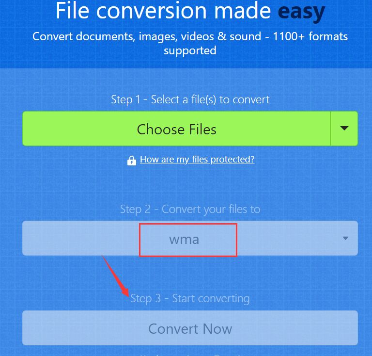 在線將 WAV 轉換為 WMA